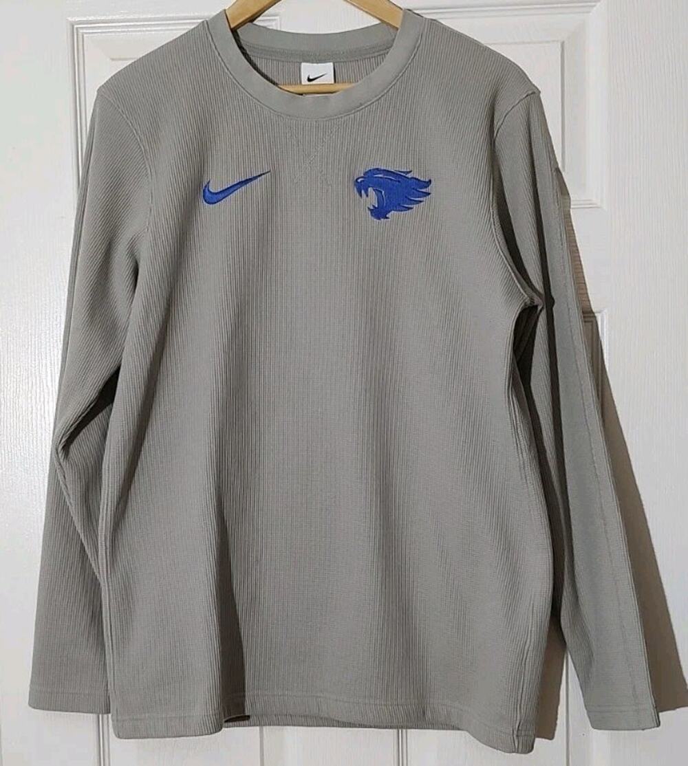 Men's Nike Kentucky Wildcats Alternative Logo Waffle Sweater Gray - Small